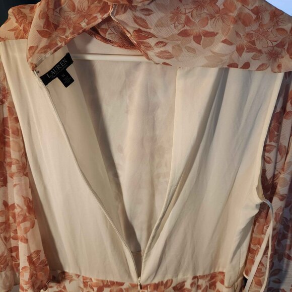 Floral Georgette Cape Gown - Picture 4 of 5